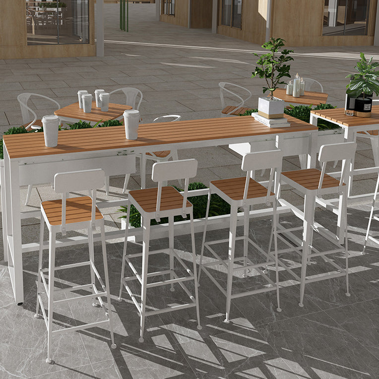 Modern Rectangle Table Dining Bar Counter Table for Kitchen with Metal Legs 78.7"L x 15.7"W x 41.3"H Without Chairs Clearhalo 'Bar Furniture' 'Bar Tables' 'bar_tables' 'furn' 'furn_bar_tables' 'Furniture' 'furniture_bar_tables' 'Kitchen & Dining Furniture' 4816870