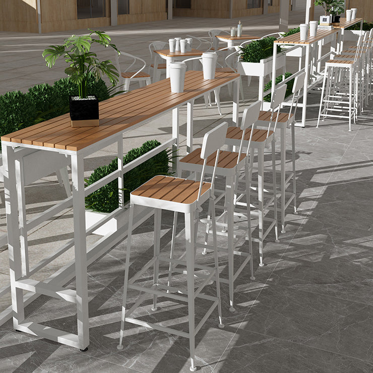 Modern Rectangle Table Dining Bar Counter Table for Kitchen with Metal Legs 70.9"L x 15.7"W x 41.3"H Without Chairs Clearhalo 'Bar Furniture' 'Bar Tables' 'bar_tables' 'furn' 'furn_bar_tables' 'Furniture' 'furniture_bar_tables' 'Kitchen & Dining Furniture' 4816871