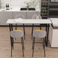Modern Rectangle Sintered Stone Table Dining Bar Counter Table for Kitchen 78.7"L x 15.7"W x 41.3"H Black Without Chairs Clearhalo 'Bar Furniture' 'Bar Tables' 'bar_tables' 'furn' 'furn_bar_tables' 'Furniture' 'furniture_bar_tables' 'Kitchen & Dining Furniture' 4816890