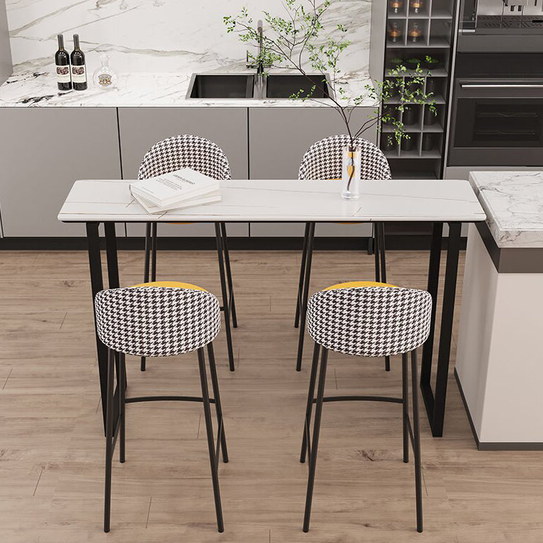 Modern Rectangle Sintered Stone Table Dining Bar Counter Table for Kitchen 78.7"L x 15.7"W x 41.3"H Black Without Chairs Clearhalo 'Bar Furniture' 'Bar Tables' 'bar_tables' 'furn' 'furn_bar_tables' 'Furniture' 'furniture_bar_tables' 'Kitchen & Dining Furniture' 4816890