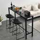 Industrial Rectangle Sintered Stone Table Dining Bar Counter Table for Kitchen 78.7"L x 15.7"W x 41.3"H Black Without Chairs Clearhalo 'Bar Furniture' 'Bar Tables' 'bar_tables' 'furn' 'furn_bar_tables' 'Furniture' 'furniture_bar_tables' 'Kitchen & Dining Furniture' 4816907