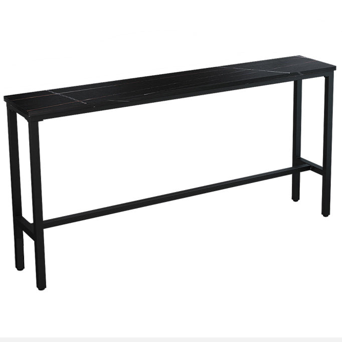 Industrial Rectangle Sintered Stone Table Dining Bar Counter Table for Kitchen Black Without Chairs Clearhalo 'Bar Furniture' 'Bar Tables' 'bar_tables' 'furn' 'furn_bar_tables' 'Furniture' 'furniture_bar_tables' 'Kitchen & Dining Furniture' 4816912