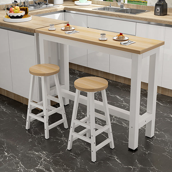 Modern Rectangle Wooden Table Dining Bar Counter Table for Home 55.1"L x 15.7"W x 39.4"H Clearhalo 'Bar Furniture' 'Bar Tables' 'bar_tables' 'Furniture' 'furniture_bar_tables' 'Kitchen & Dining Furniture' 4816922