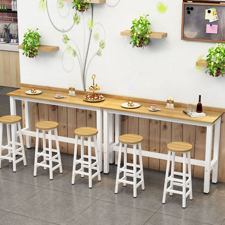 Modern Rectangle Wooden Table Dining Bar Counter Table for Home 63"L x 15.7"W x 39.4"H Clearhalo 'Bar Furniture' 'Bar Tables' 'bar_tables' 'Furniture' 'furniture_bar_tables' 'Kitchen & Dining Furniture' 4816923
