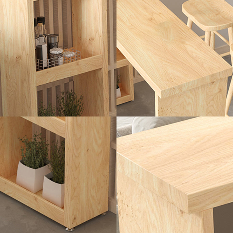 Contemporary Pine Wood Bar Table Original Wood Top 42-inch Height Pub Table Clearhalo 'Bar Furniture' 'Bar Tables' 'bar_tables' 'furn' 'furn_bar_tables' 'Furniture' 'furniture_bar_tables' 'Kitchen & Dining Furniture' 4816949