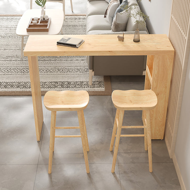 Contemporary Pine Wood Bar Table Original Wood Top 42-inch Height Pub Table Clearhalo 'Bar Furniture' 'Bar Tables' 'bar_tables' 'furn' 'furn_bar_tables' 'Furniture' 'furniture_bar_tables' 'Kitchen & Dining Furniture' 4816953