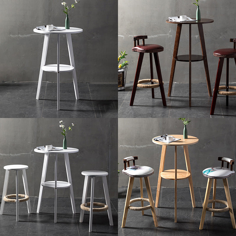Modern Style Round Bar Table Wood Top Pub Table for Dining Room Clearhalo 'Bar Furniture' 'Bar Tables' 'bar_tables' 'furn' 'furn_bar_tables' 'Furniture' 'furniture_bar_tables' 'Kitchen & Dining Furniture' 4816969