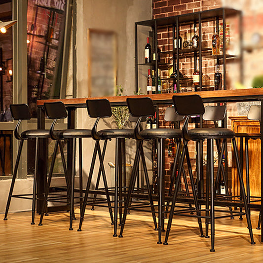 29.53" Industrial Bar and Counter Stool Low Back Stool with 4 Legs Clearhalo 'Bar Furniture' 'Bar Stools' 'bar_stools' 'furn' 'furn_bar_stools' 'Furniture' 'furniture_bar_stools' 'Kitchen & Dining Furniture' 4816977