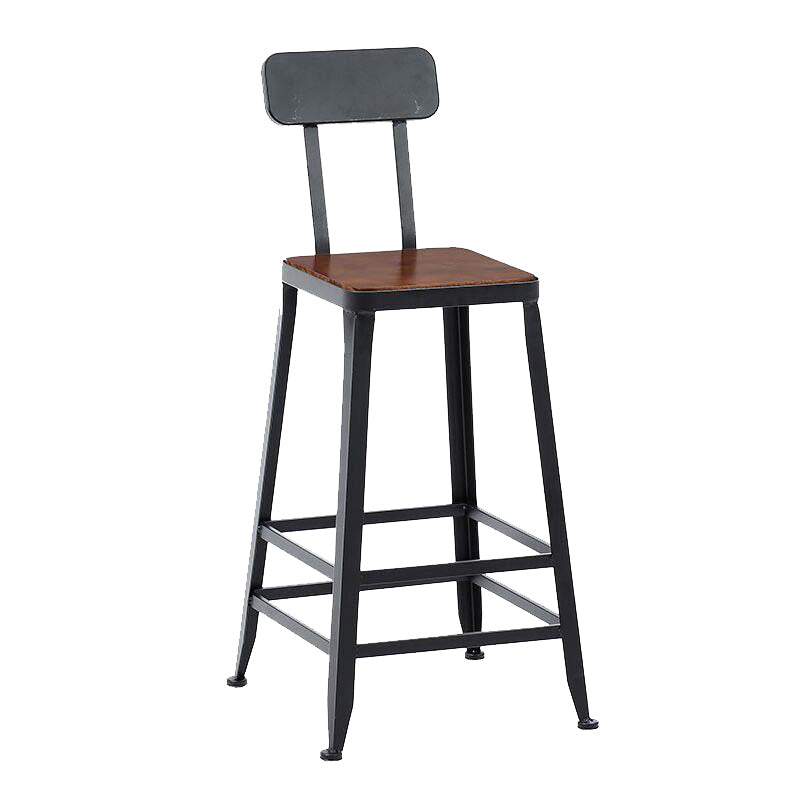 29.53" Industrial Bar and Counter Stool Low Back Stool with 4 Legs Clearhalo 'Bar Furniture' 'Bar Stools' 'bar_stools' 'furn' 'furn_bar_stools' 'Furniture' 'furniture_bar_stools' 'Kitchen & Dining Furniture' 4816979