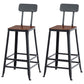 29.53" Industrial Bar and Counter Stool Low Back Stool with 4 Legs Wood 2 Piece Set Square Clearhalo 'Bar Furniture' 'Bar Stools' 'bar_stools' 'furn' 'furn_bar_stools' 'Furniture' 'furniture_bar_stools' 'Kitchen & Dining Furniture' 4816983