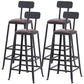 29.53" Industrial Bar and Counter Stool Low Back Stool with 4 Legs Leather 4 Piece Set Square Clearhalo 'Bar Furniture' 'Bar Stools' 'bar_stools' 'furn' 'furn_bar_stools' 'Furniture' 'furniture_bar_stools' 'Kitchen & Dining Furniture' 4816990