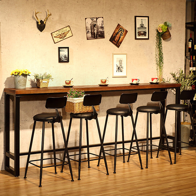 29.53" Industrial Bar and Counter Stool Low Back Stool with 4 Legs Clearhalo 'Bar Furniture' 'Bar Stools' 'bar_stools' 'furn' 'furn_bar_stools' 'Furniture' 'furniture_bar_stools' 'Kitchen & Dining Furniture' 4816991