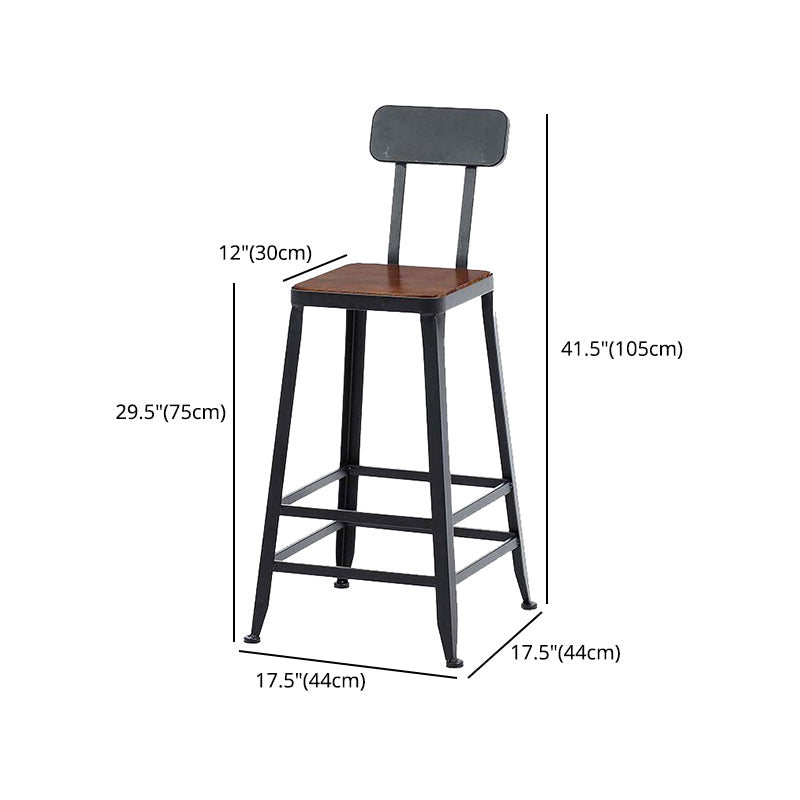 29.53" Industrial Bar and Counter Stool Low Back Stool with 4 Legs Clearhalo 'Bar Furniture' 'Bar Stools' 'bar_stools' 'furn' 'furn_bar_stools' 'Furniture' 'furniture_bar_stools' 'Kitchen & Dining Furniture' 4816992