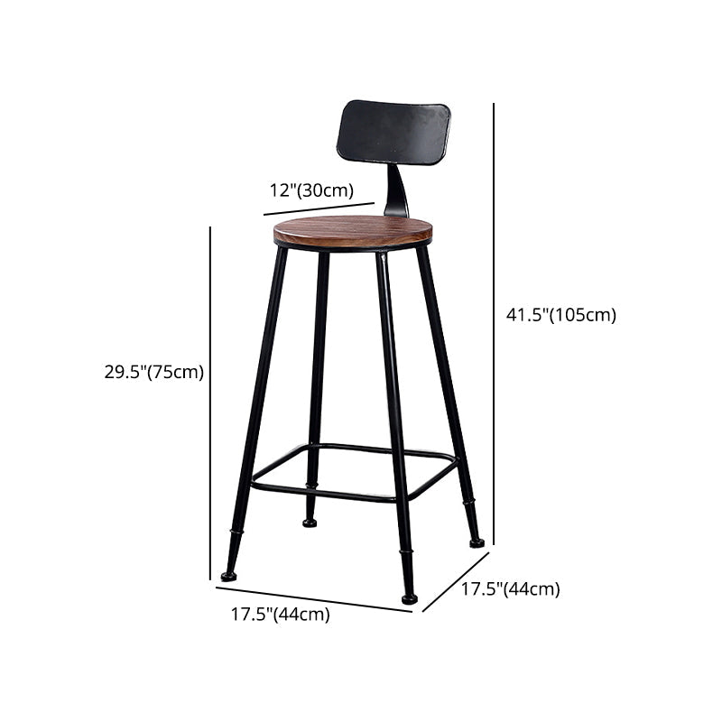 29.53" Industrial Bar and Counter Stool Low Back Stool with 4 Legs Clearhalo 'Bar Furniture' 'Bar Stools' 'bar_stools' 'furn' 'furn_bar_stools' 'Furniture' 'furniture_bar_stools' 'Kitchen & Dining Furniture' 4816993