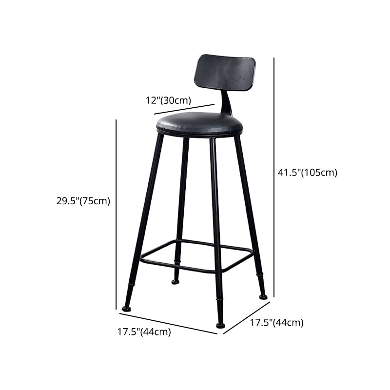 29.53" Industrial Bar and Counter Stool Low Back Stool with 4 Legs Clearhalo 'Bar Furniture' 'Bar Stools' 'bar_stools' 'furn' 'furn_bar_stools' 'Furniture' 'furniture_bar_stools' 'Kitchen & Dining Furniture' 4816995