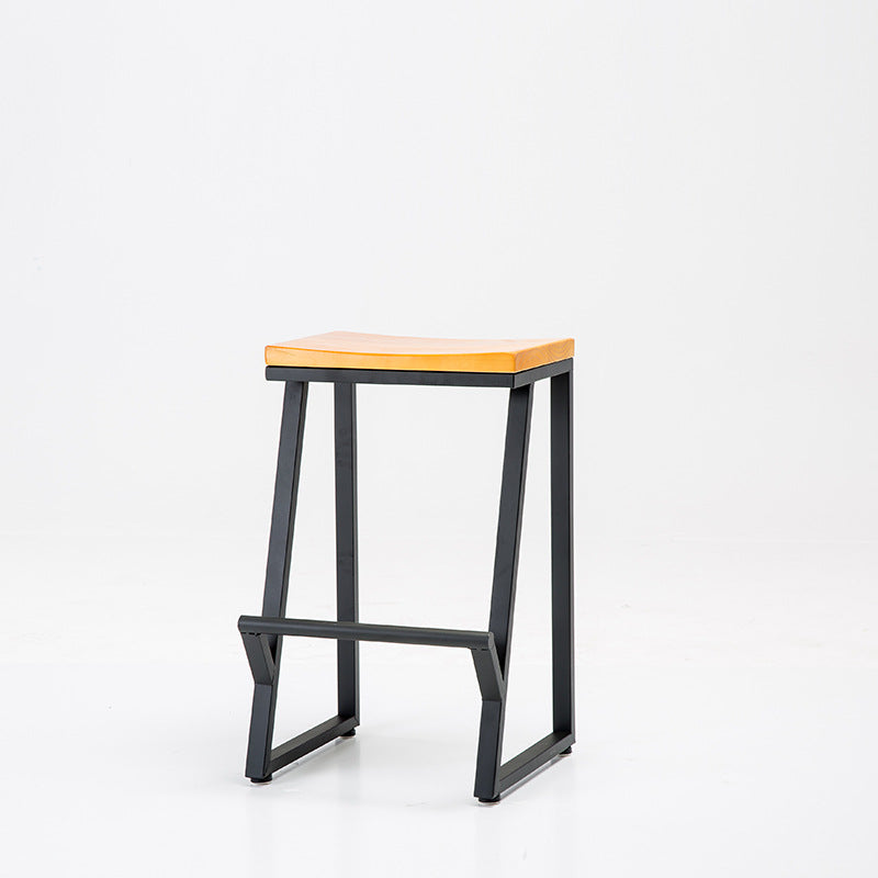 Industrial Bar and Counter Stool Backless Stool with Sled Base in Black Natural 1 Piece Counter Stool(26"H) Clearhalo 'Bar Furniture' 'Bar Stools' 'bar_stools' 'furn' 'furn_bar_stools' 'Furniture' 'furniture_bar_stools' 'Kitchen & Dining Furniture' 4816997