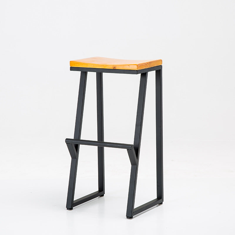 Industrial Bar and Counter Stool Backless Stool with Sled Base in Black Natural 1 Piece Bar Stool(30"H) Clearhalo 'Bar Furniture' 'Bar Stools' 'bar_stools' 'furn' 'furn_bar_stools' 'Furniture' 'furniture_bar_stools' 'Kitchen & Dining Furniture' 4817009