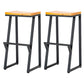 Industrial Bar and Counter Stool Backless Stool with Sled Base in Black Natural 2 Piece Set Bar Stool(30"H) Clearhalo 'Bar Furniture' 'Bar Stools' 'bar_stools' 'furn' 'furn_bar_stools' 'Furniture' 'furniture_bar_stools' 'Kitchen & Dining Furniture' 4817010