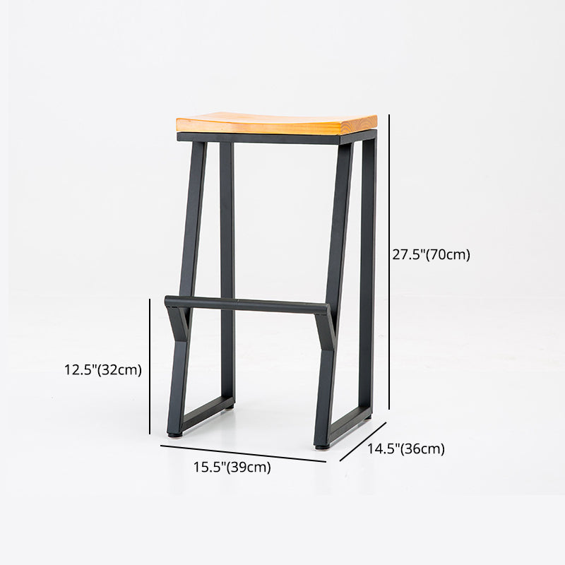 Industrial Bar and Counter Stool Backless Stool with Sled Base in Black Clearhalo 'Bar Furniture' 'Bar Stools' 'bar_stools' 'furn' 'furn_bar_stools' 'Furniture' 'furniture_bar_stools' 'Kitchen & Dining Furniture' 4817017