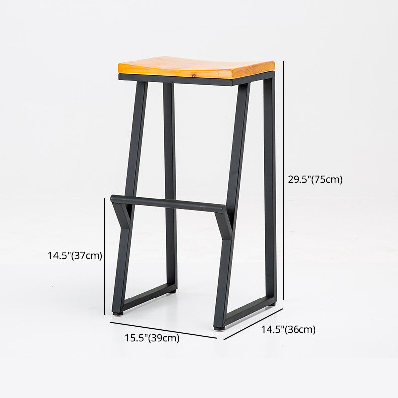 Industrial Bar and Counter Stool Backless Stool with Sled Base in Black Clearhalo 'Bar Furniture' 'Bar Stools' 'bar_stools' 'furn' 'furn_bar_stools' 'Furniture' 'furniture_bar_stools' 'Kitchen & Dining Furniture' 4817018