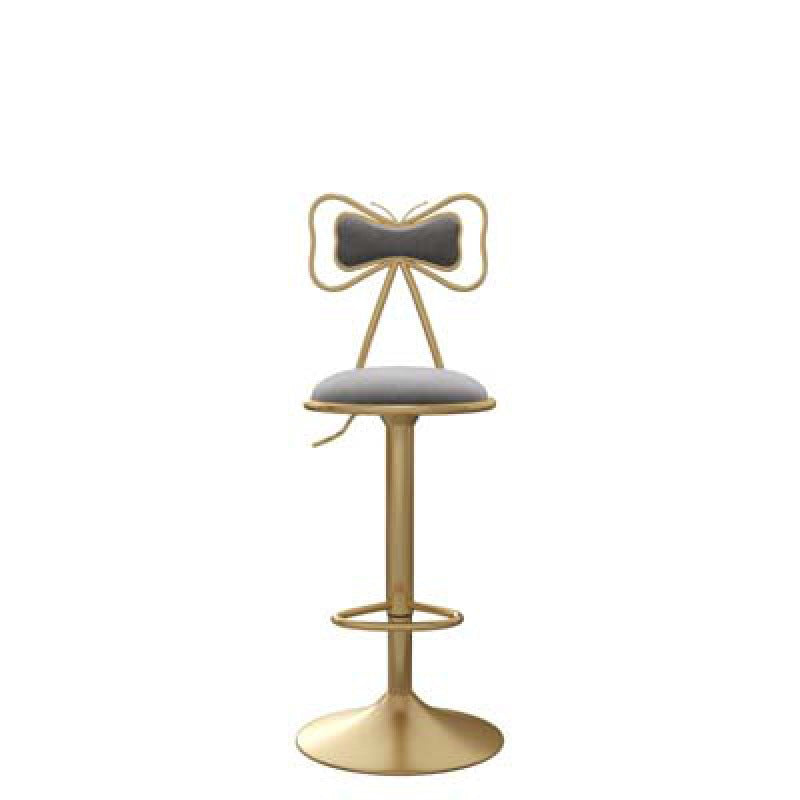 Glam Upholstered Home Stool Matte Finish Footrest Low Back Barstool Silver Gray 1 Piece Clearhalo 'Bar Furniture' 'Bar Stools' 'bar_stools' 'furn' 'furn_bar_stools' 'Furniture' 'furniture_bar_stools' 'Kitchen & Dining Furniture' 4817037