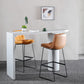 Modern Restaurant Leather Stool Matte Finish Footrest Low Back Barstool Clearhalo 'Bar Furniture' 'Bar Stools' 'bar_stools' 'furn' 'furn_bar_stools' 'Furniture' 'furniture_bar_stools' 'Kitchen & Dining Furniture' 4817041
