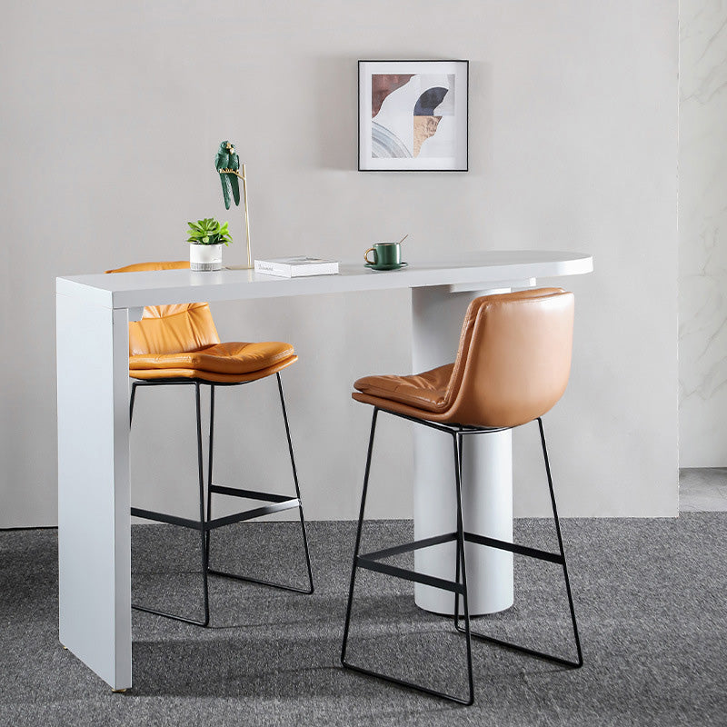 Modern Restaurant Leather Stool Matte Finish Footrest Low Back Barstool Clearhalo 'Bar Furniture' 'Bar Stools' 'bar_stools' 'furn' 'furn_bar_stools' 'Furniture' 'furniture_bar_stools' 'Kitchen & Dining Furniture' 4817041