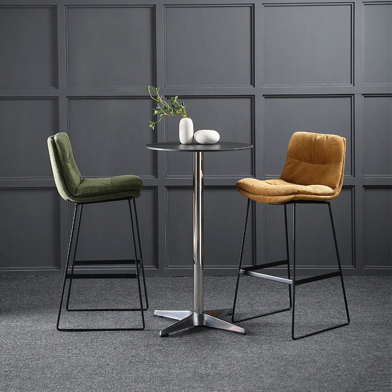 Modern Restaurant Leather Stool Matte Finish Footrest Low Back Barstool Clearhalo 'Bar Furniture' 'Bar Stools' 'bar_stools' 'furn' 'furn_bar_stools' 'Furniture' 'furniture_bar_stools' 'Kitchen & Dining Furniture' 4817045