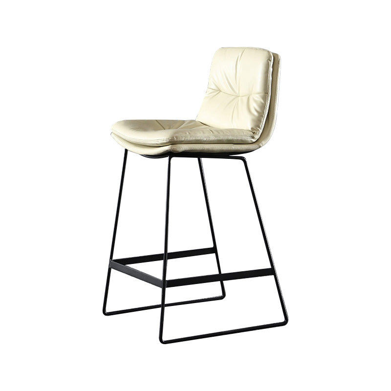 Modern Restaurant Leather Stool Matte Finish Footrest Low Back Barstool Clearhalo 'Bar Furniture' 'Bar Stools' 'bar_stools' 'furn' 'furn_bar_stools' 'Furniture' 'furniture_bar_stools' 'Kitchen & Dining Furniture' 4817050