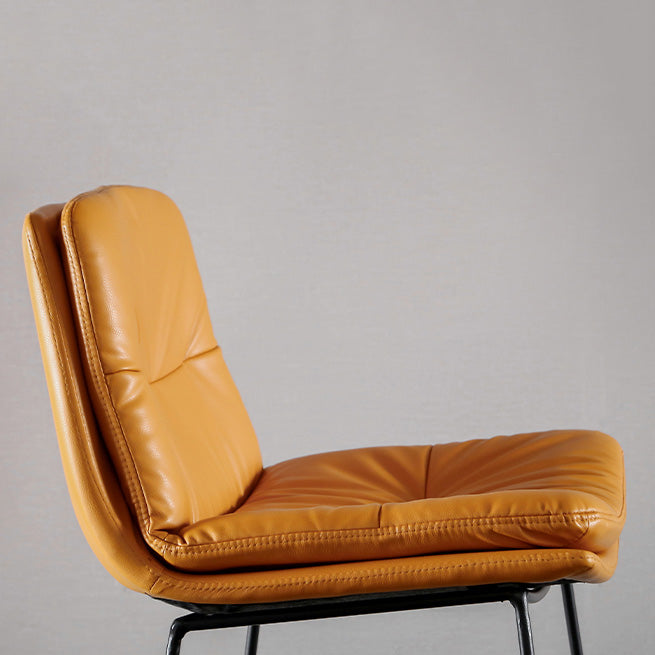 Modern Restaurant Leather Stool Matte Finish Footrest Low Back Barstool Clearhalo 'Bar Furniture' 'Bar Stools' 'bar_stools' 'furn' 'furn_bar_stools' 'Furniture' 'furniture_bar_stools' 'Kitchen & Dining Furniture' 4817051