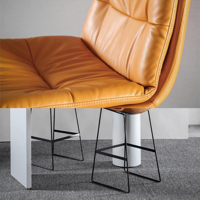 Modern Restaurant Leather Stool Matte Finish Footrest Low Back Barstool Clearhalo 'Bar Furniture' 'Bar Stools' 'bar_stools' 'furn' 'furn_bar_stools' 'Furniture' 'furniture_bar_stools' 'Kitchen & Dining Furniture' 4817054