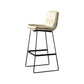 Modern Restaurant Leather Stool Matte Finish Footrest Low Back Barstool Beige 1 Piece Bar Stool(30"H) Clearhalo 'Bar Furniture' 'Bar Stools' 'bar_stools' 'furn' 'furn_bar_stools' 'Furniture' 'furniture_bar_stools' 'Kitchen & Dining Furniture' 4817061