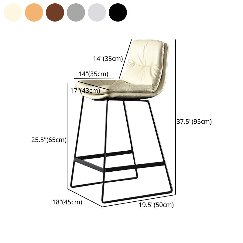 Modern Restaurant Leather Stool Matte Finish Footrest Low Back Barstool Clearhalo 'Bar Furniture' 'Bar Stools' 'bar_stools' 'furn' 'furn_bar_stools' 'Furniture' 'furniture_bar_stools' 'Kitchen & Dining Furniture' 4817067