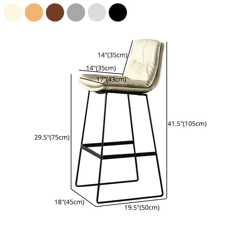Modern Restaurant Leather Stool Matte Finish Footrest Low Back Barstool Clearhalo 'Bar Furniture' 'Bar Stools' 'bar_stools' 'furn' 'furn_bar_stools' 'Furniture' 'furniture_bar_stools' 'Kitchen & Dining Furniture' 4817068