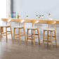 Scandinavian Oak Wood Upholstered Barstool Matte Finish Footrest Stool Clearhalo 'Bar Furniture' 'Bar Stools' 'bar_stools' 'Furniture' 'furniture_bar_stools' 'Kitchen & Dining Furniture' 4817085
