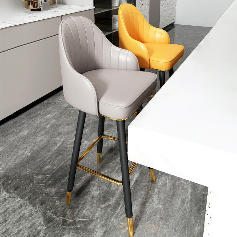 Contemporary Home Leather Stool Matte Finish Footrest Armed Stool Clearhalo 'Bar Furniture' 'Bar Stools' 'bar_stools' 'furn' 'furn_bar_stools' 'Furniture' 'furniture_bar_stools' 'Kitchen & Dining Furniture' 4817092