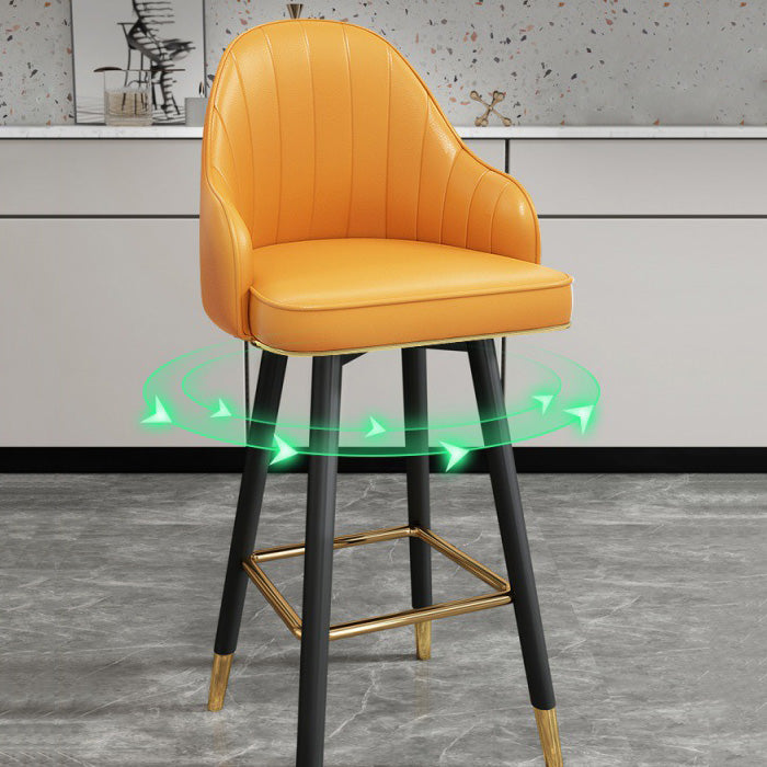 Contemporary Home Leather Stool Matte Finish Footrest Armed Stool Clearhalo 'Bar Furniture' 'Bar Stools' 'bar_stools' 'furn' 'furn_bar_stools' 'Furniture' 'furniture_bar_stools' 'Kitchen & Dining Furniture' 4817094