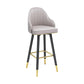 Contemporary Home Leather Stool Matte Finish Footrest Armed Stool Light Gray 1 Piece Bar Stool(30"H) Clearhalo 'Bar Furniture' 'Bar Stools' 'bar_stools' 'furn' 'furn_bar_stools' 'Furniture' 'furniture_bar_stools' 'Kitchen & Dining Furniture' 4817097