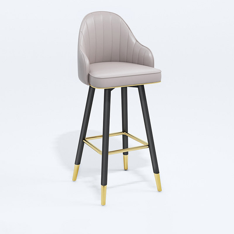 Contemporary Home Leather Stool Matte Finish Footrest Armed Stool Clearhalo 'Bar Furniture' 'Bar Stools' 'bar_stools' 'furn' 'furn_bar_stools' 'Furniture' 'furniture_bar_stools' 'Kitchen & Dining Furniture' 4817098