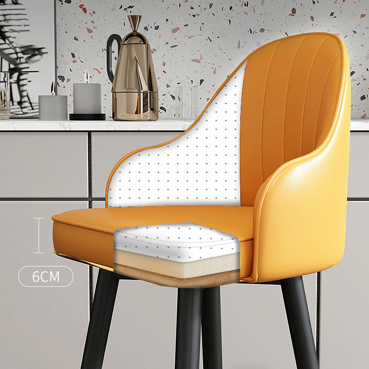 Contemporary Home Leather Stool Matte Finish Footrest Armed Stool Clearhalo 'Bar Furniture' 'Bar Stools' 'bar_stools' 'furn' 'furn_bar_stools' 'Furniture' 'furniture_bar_stools' 'Kitchen & Dining Furniture' 4817100
