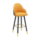 Contemporary Home Leather Stool Matte Finish Footrest Armed Stool Yellow-Gray 1 Piece Bar Stool(30"H) Clearhalo 'Bar Furniture' 'Bar Stools' 'bar_stools' 'furn' 'furn_bar_stools' 'Furniture' 'furniture_bar_stools' 'Kitchen & Dining Furniture' 4817103