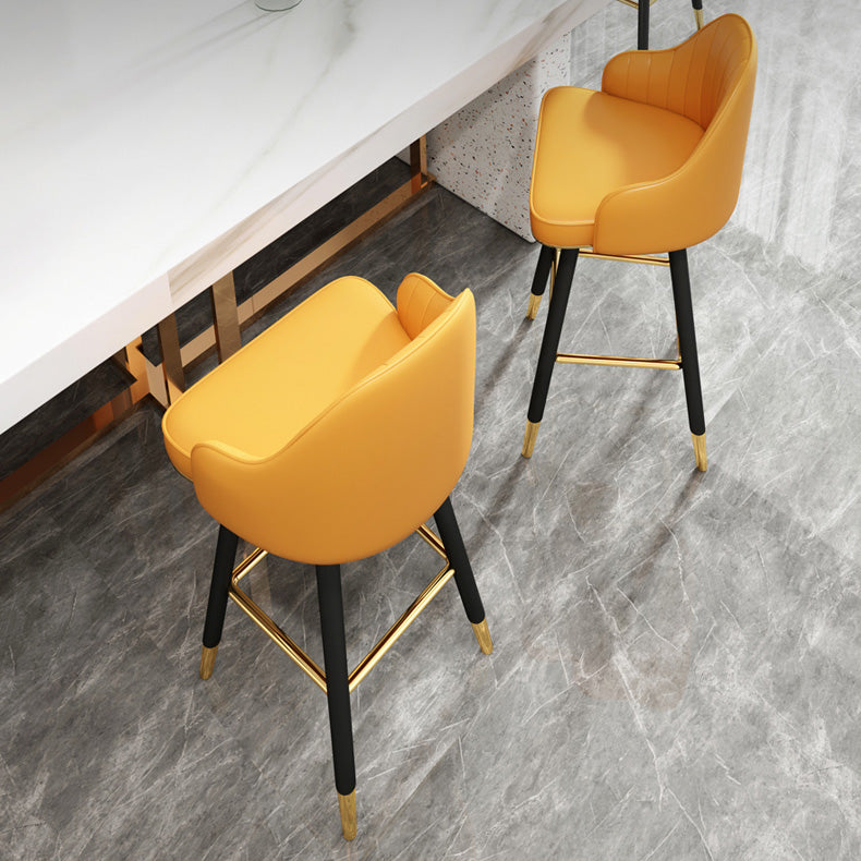 Contemporary Home Leather Stool Matte Finish Footrest Armed Stool Clearhalo 'Bar Furniture' 'Bar Stools' 'bar_stools' 'furn' 'furn_bar_stools' 'Furniture' 'furniture_bar_stools' 'Kitchen & Dining Furniture' 4817106