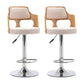 Modern Adjustable Swivel Barstool Matte Finish Footrest Stool Off-White 2 Piece Set Clearhalo 'Bar Furniture' 'Bar Stools' 'bar_stools' 'furn' 'furn_bar_stools' 'Furniture' 'furniture_bar_stools' 'Kitchen & Dining Furniture' 4817118
