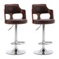 Modern Adjustable Swivel Barstool Matte Finish Footrest Stool Red Brown 2 Piece Set Clearhalo 'Bar Furniture' 'Bar Stools' 'bar_stools' 'furn' 'furn_bar_stools' 'Furniture' 'furniture_bar_stools' 'Kitchen & Dining Furniture' 4817120