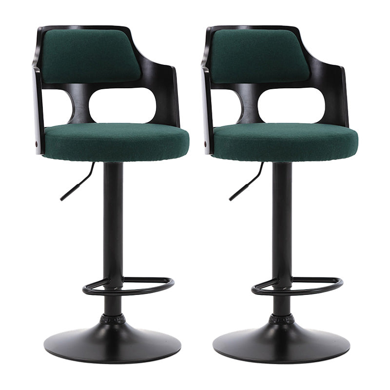 Modern Adjustable Swivel Barstool Matte Finish Footrest Stool Blackish Green 2 Piece Set Clearhalo 'Bar Furniture' 'Bar Stools' 'bar_stools' 'furn' 'furn_bar_stools' 'Furniture' 'furniture_bar_stools' 'Kitchen & Dining Furniture' 4817121