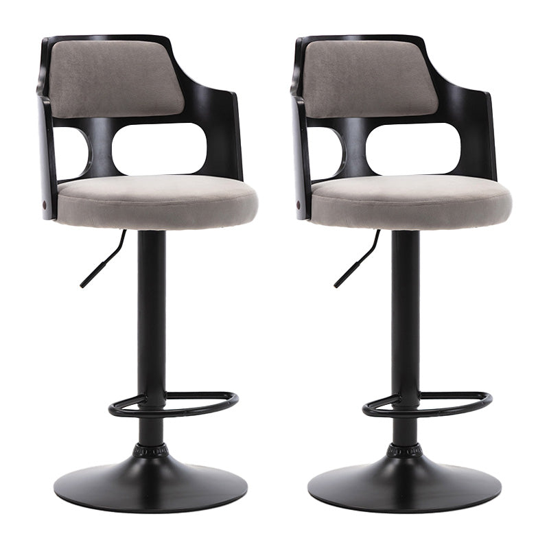 Modern Adjustable Swivel Barstool Matte Finish Footrest Stool Light Gray 2 Piece Set Clearhalo 'Bar Furniture' 'Bar Stools' 'bar_stools' 'furn' 'furn_bar_stools' 'Furniture' 'furniture_bar_stools' 'Kitchen & Dining Furniture' 4817126