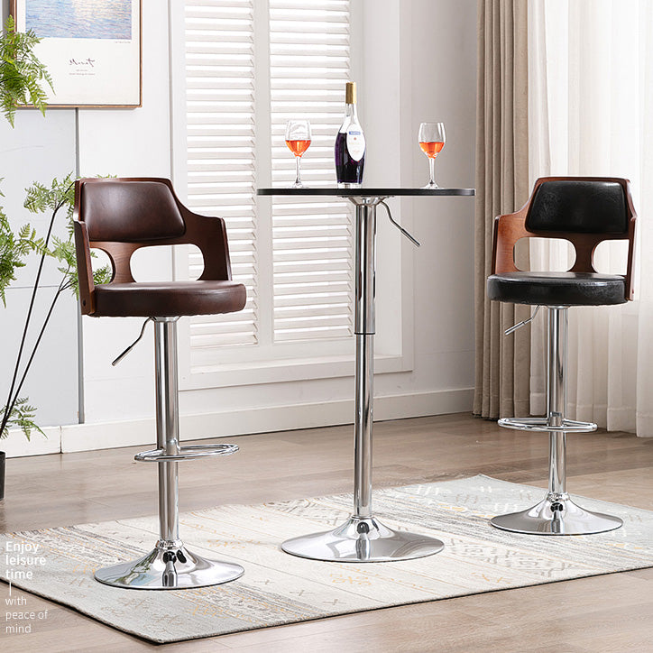 Modern Adjustable Swivel Barstool Matte Finish Footrest Stool Clearhalo 'Bar Furniture' 'Bar Stools' 'bar_stools' 'furn' 'furn_bar_stools' 'Furniture' 'furniture_bar_stools' 'Kitchen & Dining Furniture' 4817130