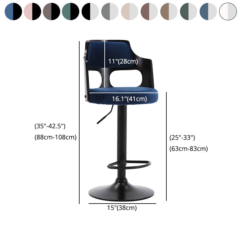 Modern Adjustable Swivel Barstool Matte Finish Footrest Stool Clearhalo 'Bar Furniture' 'Bar Stools' 'bar_stools' 'furn' 'furn_bar_stools' 'Furniture' 'furniture_bar_stools' 'Kitchen & Dining Furniture' 4817133