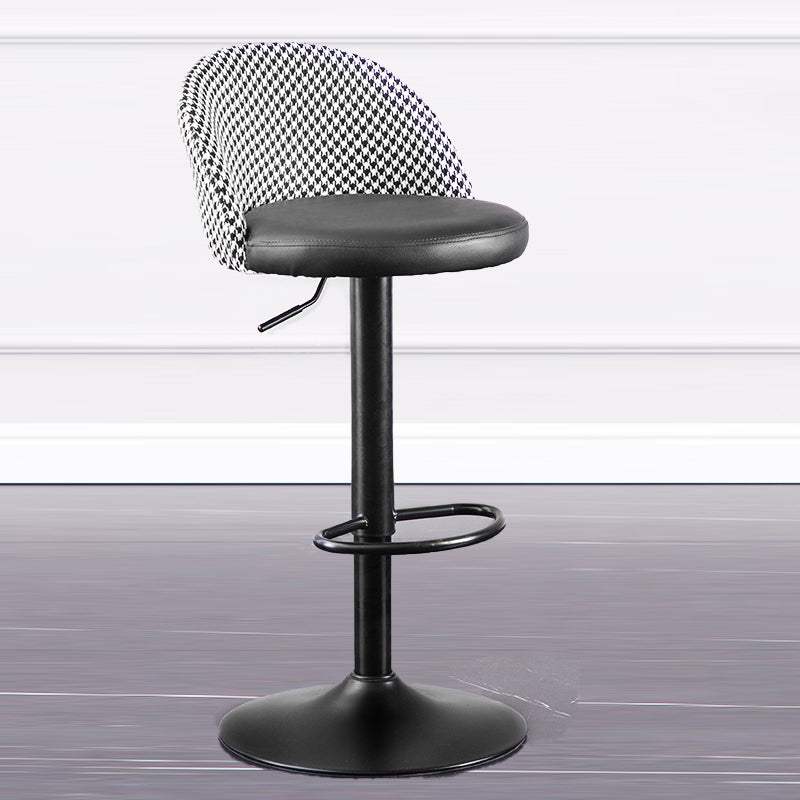 Contemporary Leather Home Stool Matte Finish Adjustable Footrest Barstool Black 1 Piece Bar Stool(31"H) Clearhalo 'Bar Furniture' 'Bar Stools' 'bar_stools' 'furn' 'furn_bar_stools' 'Furniture' 'furniture_bar_stools' 'Kitchen & Dining Furniture' 4817135