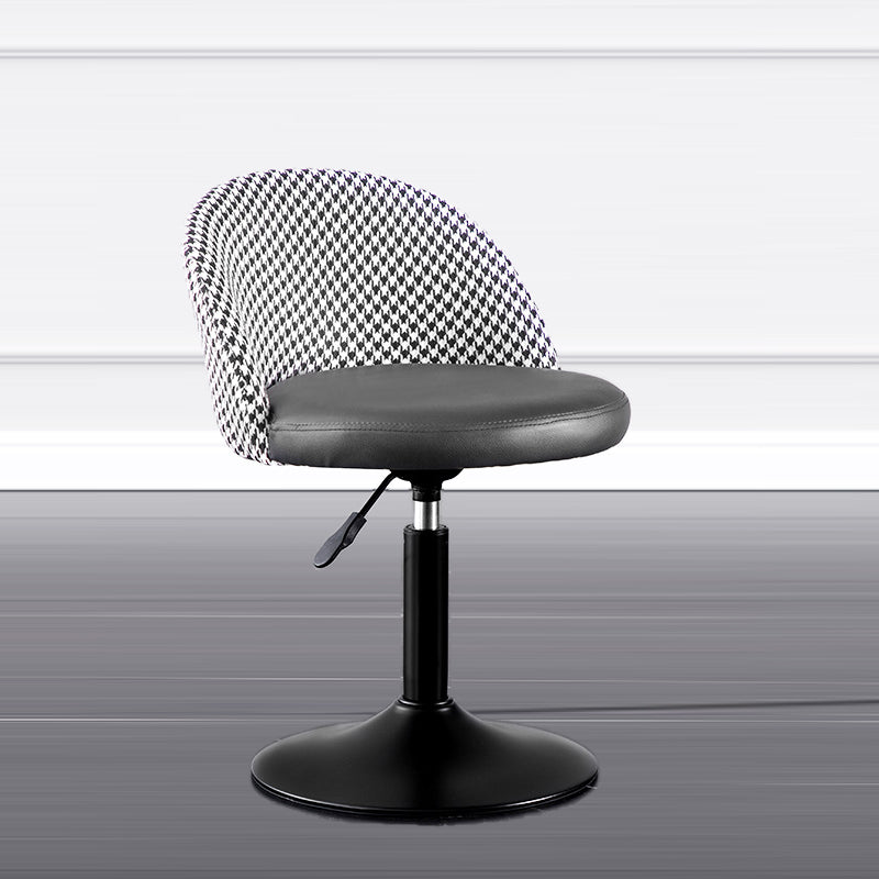 Contemporary Leather Home Stool Matte Finish Adjustable Footrest Barstool Black 1 Piece Short Stool(22"H) Clearhalo 'Bar Furniture' 'Bar Stools' 'bar_stools' 'furn' 'furn_bar_stools' 'Furniture' 'furniture_bar_stools' 'Kitchen & Dining Furniture' 4817136